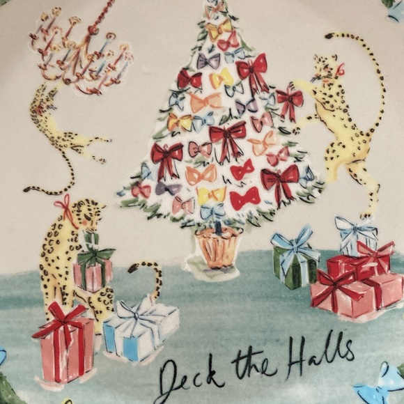Anthropologie Susannah Garrod Deck the Halls Christmas Plate - Picture 3 of 3